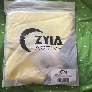 NWT Neon yellow stripe high rise light & tight ZYIA pants